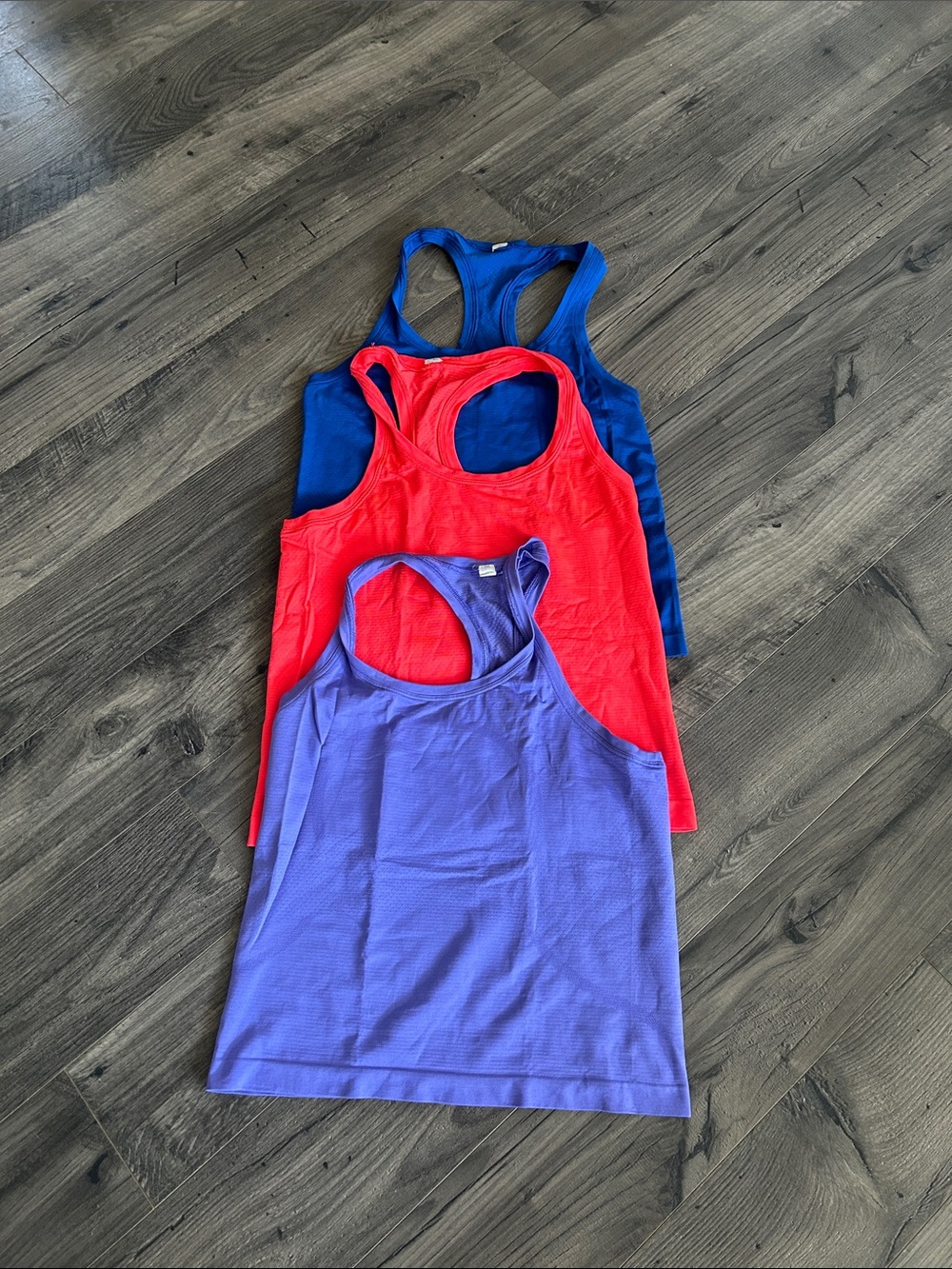lululemon athletica Tank Tops in Blue, Red, Purple (3-pack)
